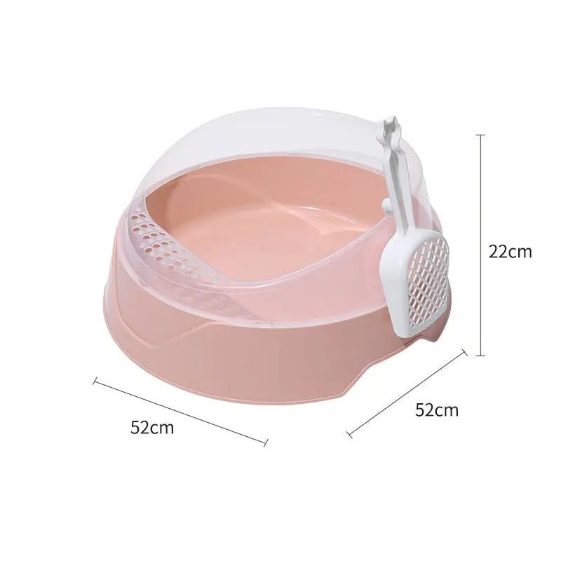 Round Deluxe Cat Litter Box with Scoop