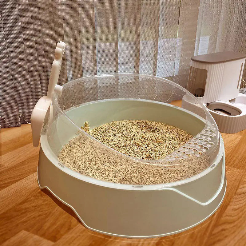 Round Deluxe Cat Litter Box with Scoop