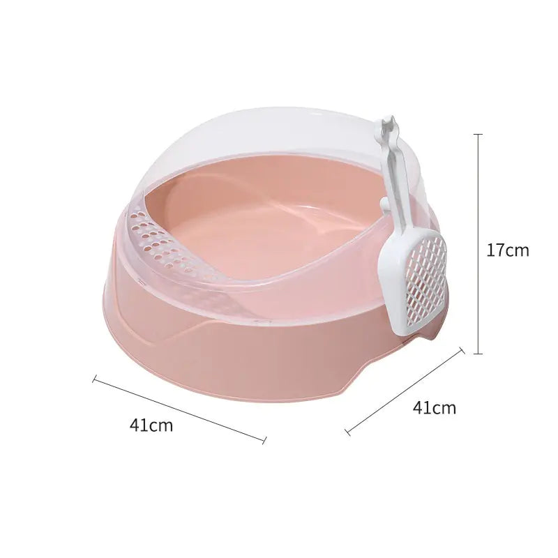 Round Deluxe Cat Litter Box with Scoop